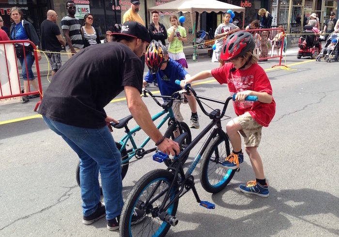 bmx flatland athlete freestyle during a workshop and entertainment