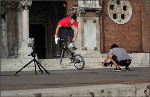 Photo BMX d'un photoshoot Flatland en Hongrie